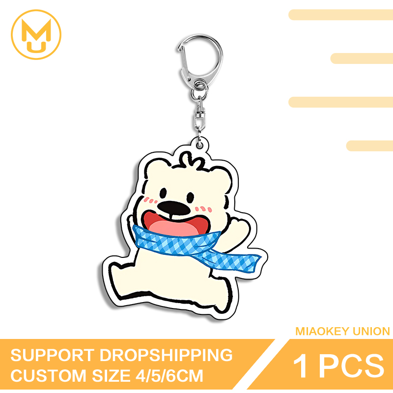 Resin Art Design Keychain - Simpatico orso da corsa accattivante design