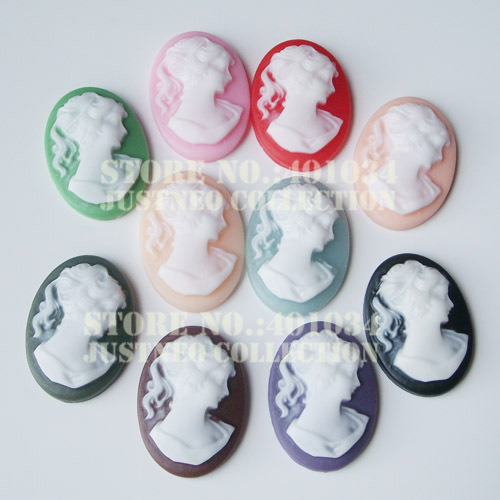 Resin Art Sculptures - Cabochon di fiori con cammeo in