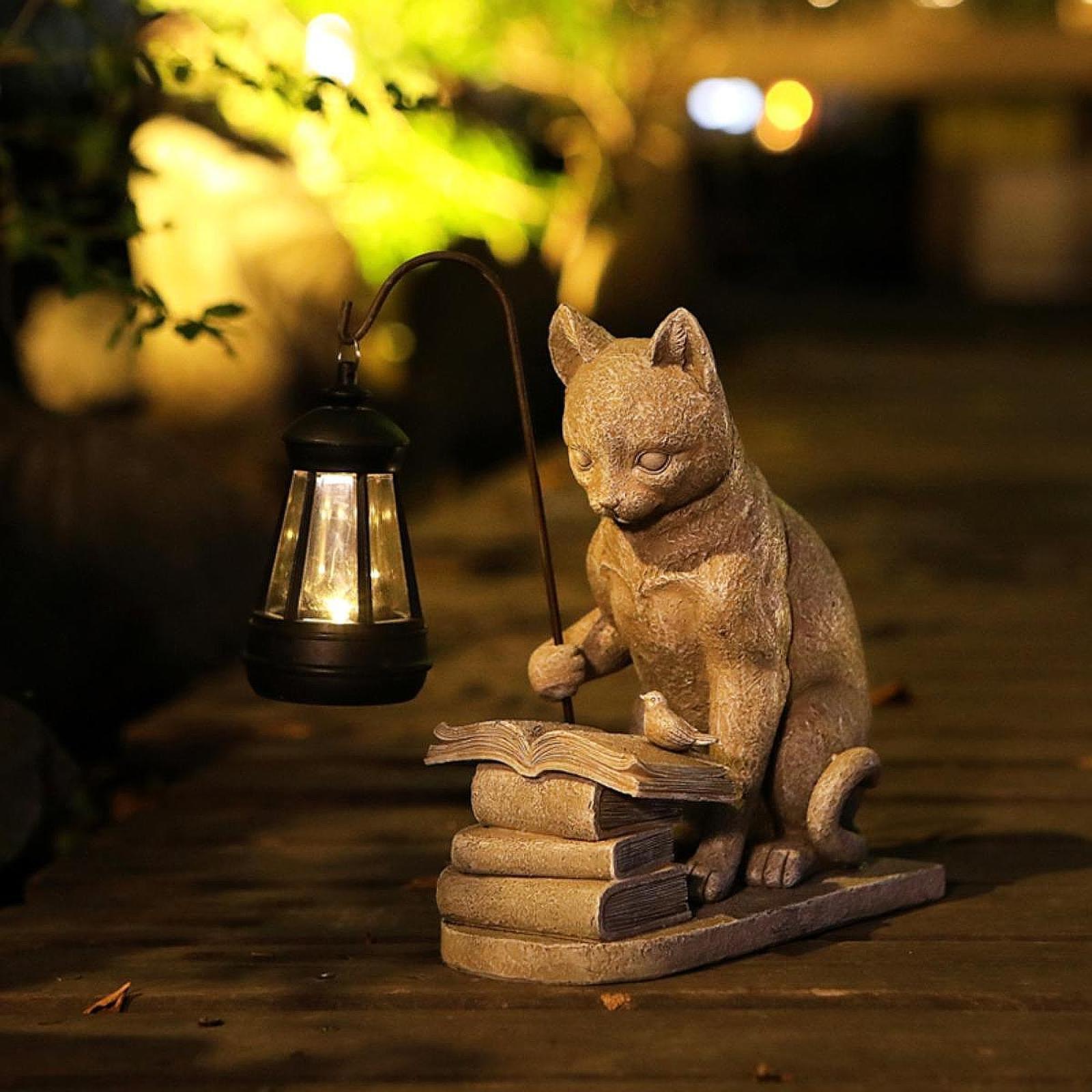 Resin Art Sculptures - Mini statua da giardino solare per