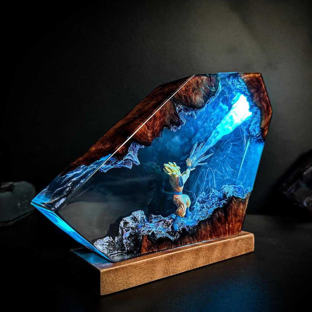 Goku Kamehameha Luce notturna  - Resin Art Goku recensione e prezzo