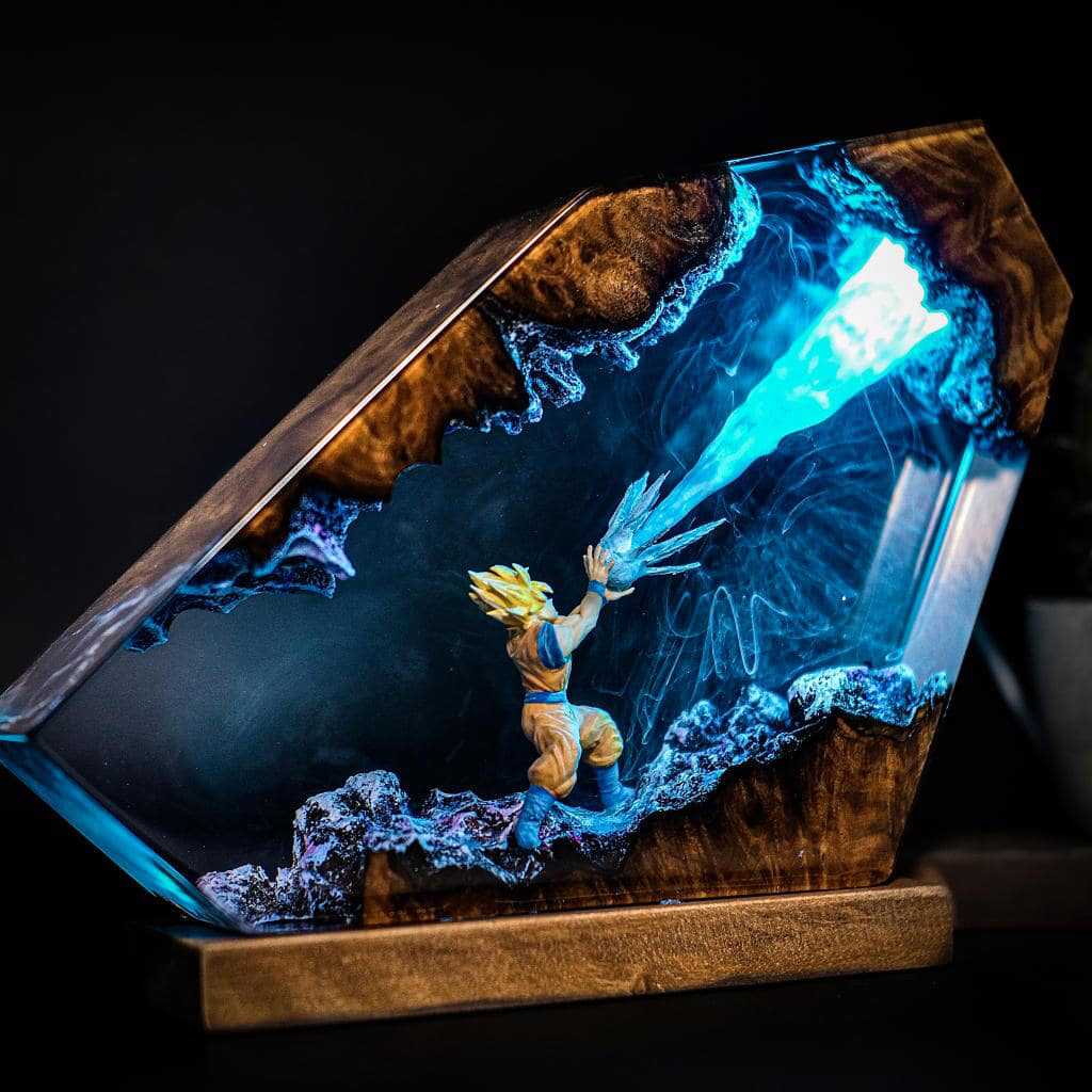 Goku Kamehameha Luce notturna  - Resin Art Goku recensione e prezzo